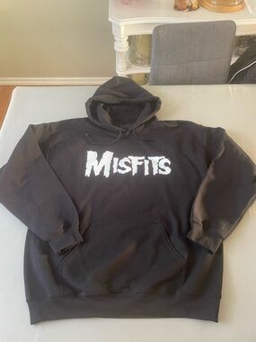 Misfits Black Pullover Hoodie - Graphic Band Logo Size Large